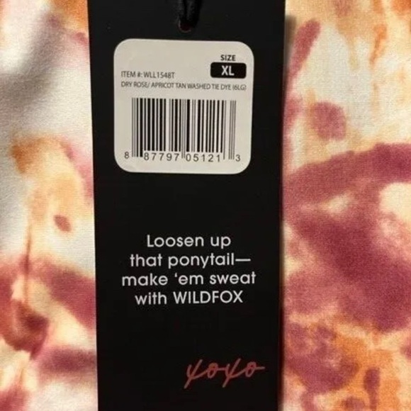 Wildfox NWT Sweat Pink Watercolor Printed Leggings High Waist Workout XLarge - Picture 4 of 10